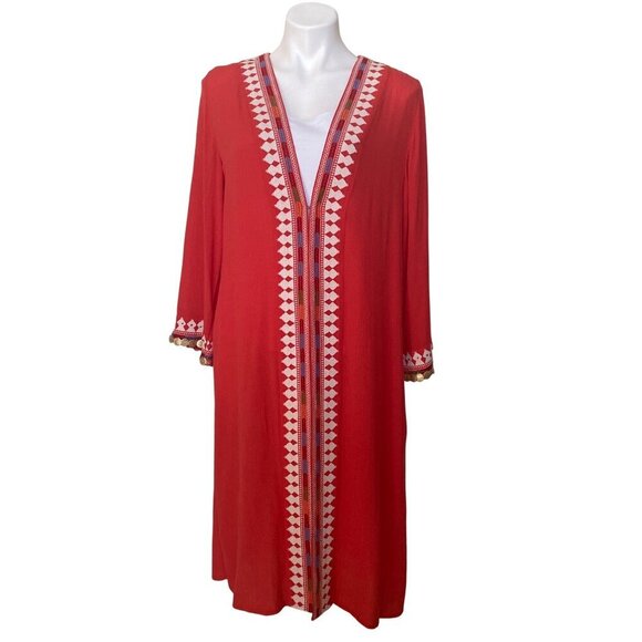 Soft Surroundings NWT $130 Coral Hacienda Topper, Women's M (10-12) - Picture 2 of 10